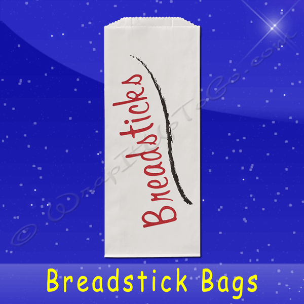 Fischer Paper Products 1060 Grease Resistant Breadstick Bags 5 x 3 x 12 Printed Breadsticks