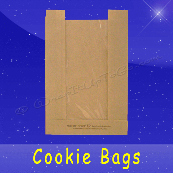Fischer Paper Products 1122 Cookie Bags or Sandwich Bags with PET Window 5" x 1.5" x 7"