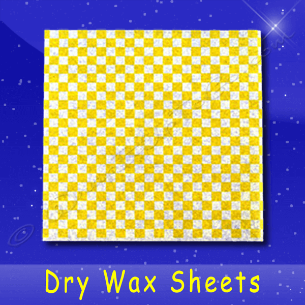 Fischer Paper Products 1620 Dry Wax Sheets 12 x 12 Yellow Checkerboard
