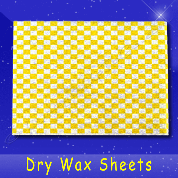 Fischer Paper Products 1622 Dry Wax Sheets 12 x 16 Yellow Checkerboard