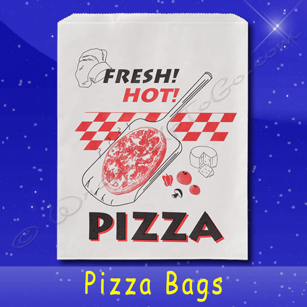 Fischer Paper Products 2027 Pizza Bags 19 x 2 x 24 Printed Fresh Hot Pizza