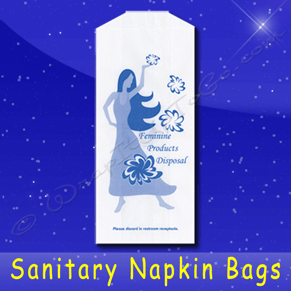 Fischer Paper Products 410-1 Sanitary Napkin Bags 4 x 2 x 9 Printed