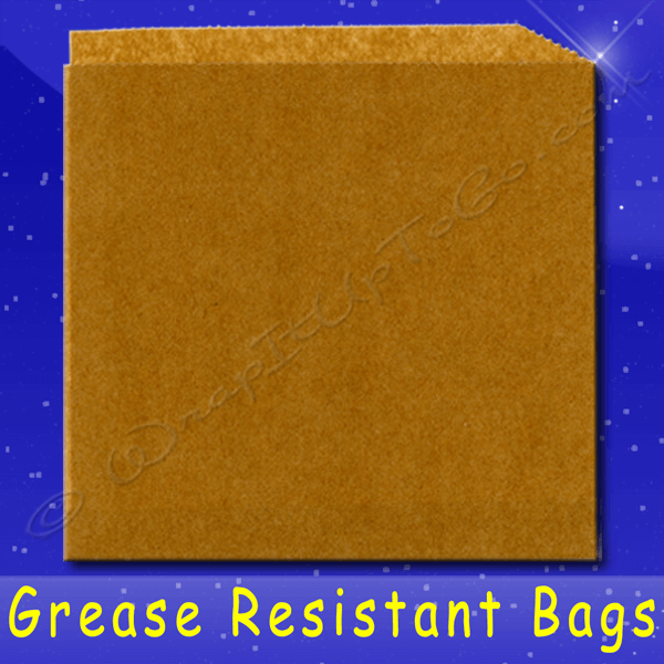 Fischer Paper Products 503-NK Grease Resistant Sandwich Bags Double Opening 7 x 6-3/4 Natural Kraft (brown) Plain