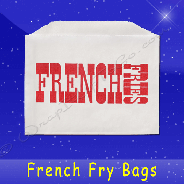 Fischer Paper Products 601-FF3 French Fry Bags 4-1/2 x 3-1/2 Printed French Fries