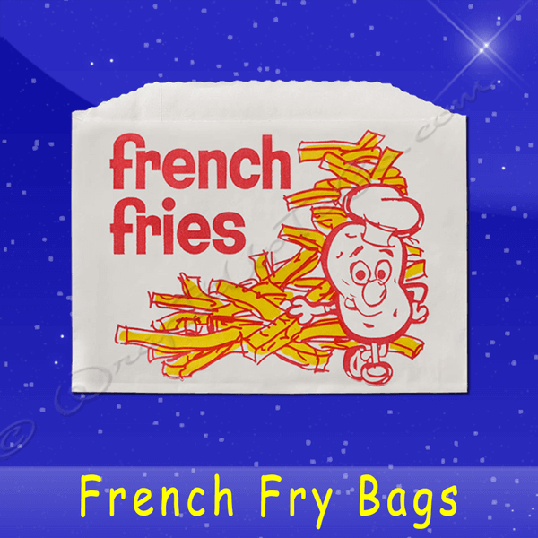 Fischer Paper Products 603-FF4 French Fry Bags 4-7/8 x 4 Printed French Fries