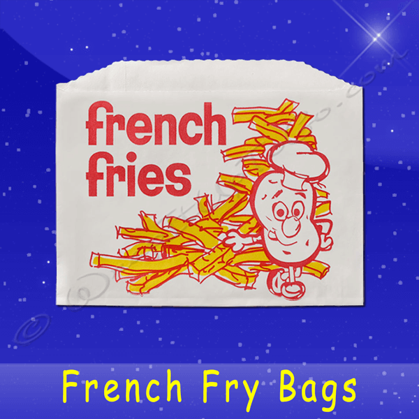 Fischer Paper Products 605-FF5 French Fry Bags 5-1/2 x 1 x 4 Printed French Fries