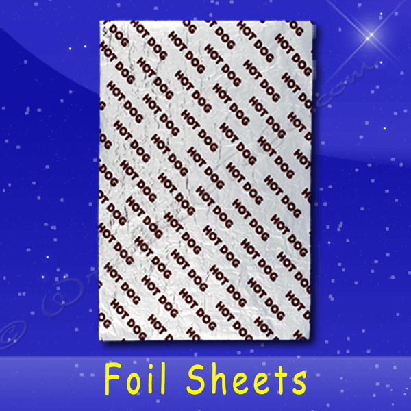 Fischer Paper Products 66HD Foil Wrap Sheets 9 x 12 Printed Hot Dog Sale