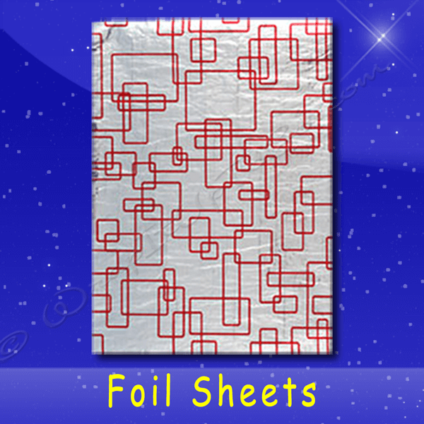 Fischer Paper Products 67-R Foil Wrap Sheets 9 x 12 Red Pattern