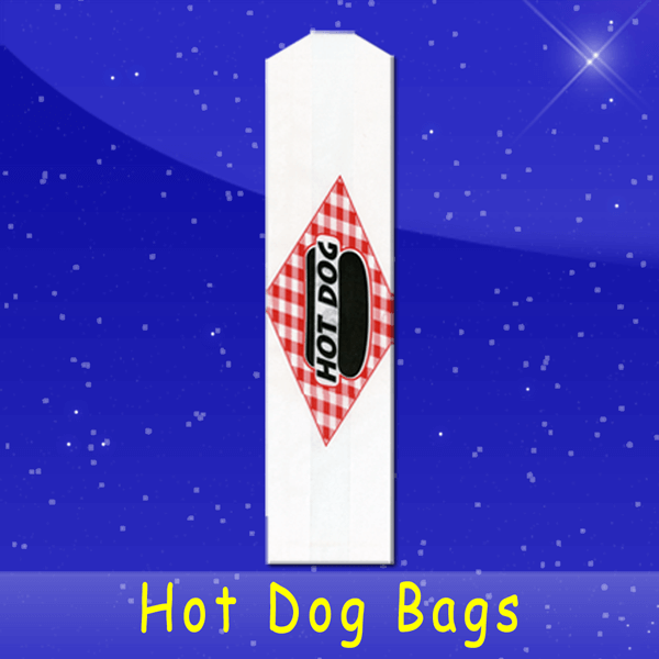 Fischer Paper Products 705 Hot Dog Bags Conventional 3 x 2 x 12 Printed Hot Dog