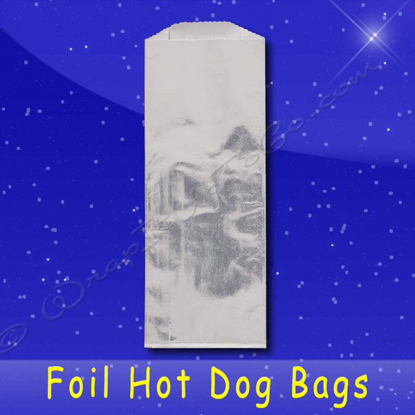 Fischer Paper Products 808-PL Foil Hot Dog Bags 3-1/2 x 1-1/2 x 8-3/4 Plain