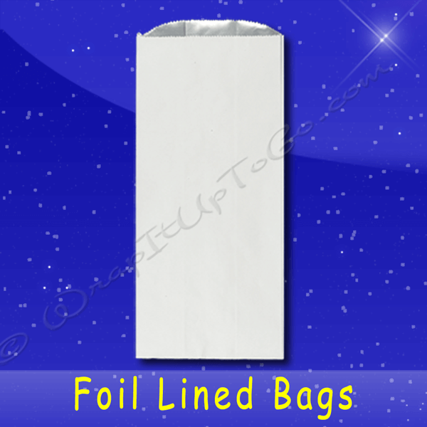 Fischer Paper Products 8B-6 Foil Lined Bags 1/2 Gallon 6-1/2 x 4-3/8 x 15 Plain