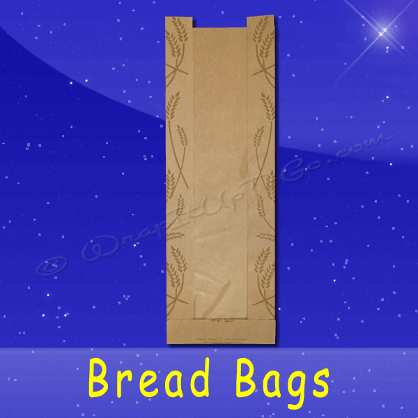 Fischer Paper Products BB-KP-18 Bread Bags With Poly Panel 6-1/2 x 2 x 18 Printed Fresh Baked