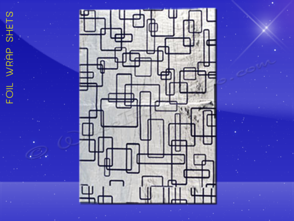Fischer Paper Products 63 Foil Wrap Sheets 10-1/2 x 13 Blue Pattern