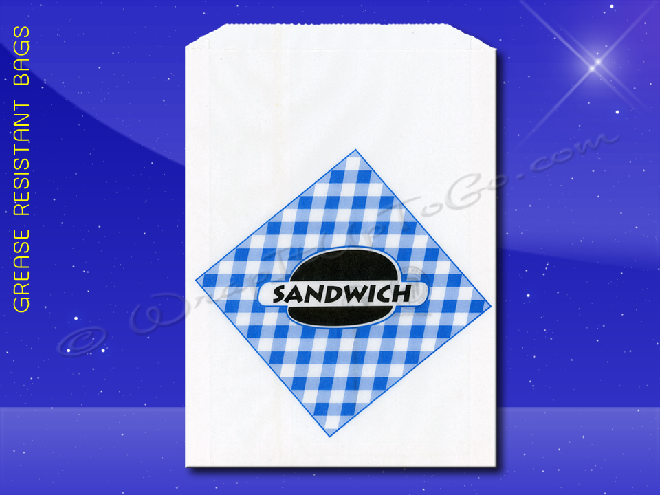 Fischer Paper Products 512 Grease Resistant Extra Long Sandwich Bags 6-3/4 x 3/4 x 8-1/2 Printed Sandwich