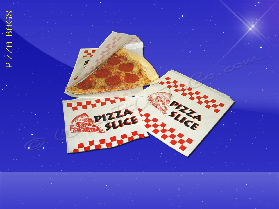 Fischer Paper Products 1012 Pizza Slice Bags 7 x 6-3/4 Printed Pizza Slice